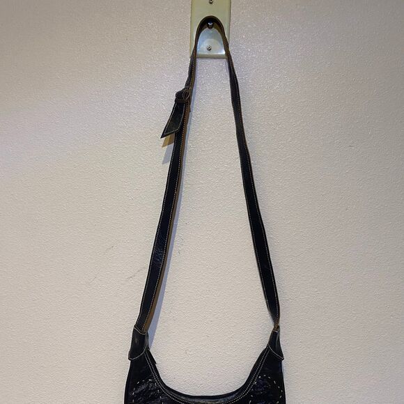 Moroccan Leather Crossbody Bag Women's Shoulder Bag Bohemian Tote Bag - Picture 4 of 7